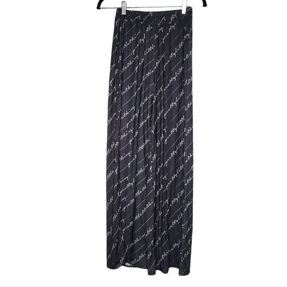 NWT PRETTYLITTLETHING Script Ruched Crop Top And Wide Leg Pj Set Pants - Picture 8 of 17